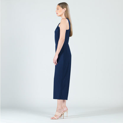 Grecian Halter Pocket Jumpsuit - Navy - Final Sale! | Clara Sunwoo