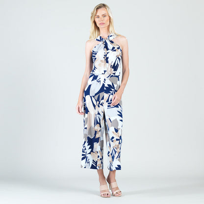 Grecian Halter Pocket Jumpsuit - Geo Flower - Final Sale! | Clara Sunwoo