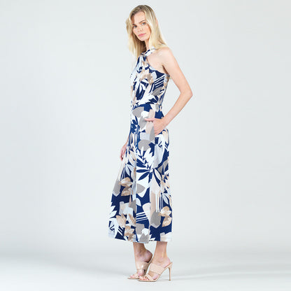 Grecian Halter Pocket Jumpsuit - Geo Flower - Final Sale! | Clara Sunwoo