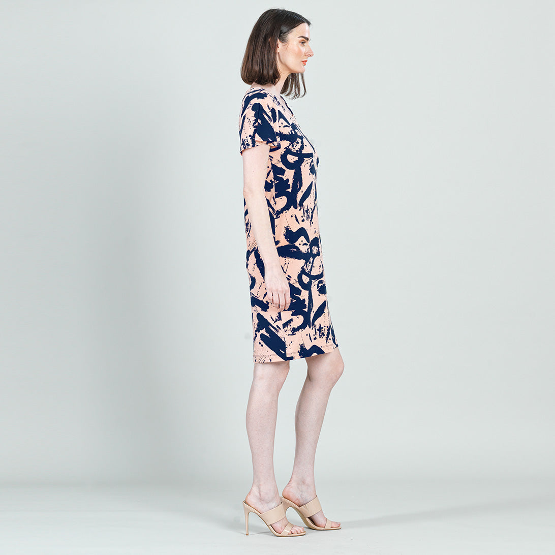 Back Keyhole Dress - Splash Stroke - Final Sale! | Clara Sunwoo