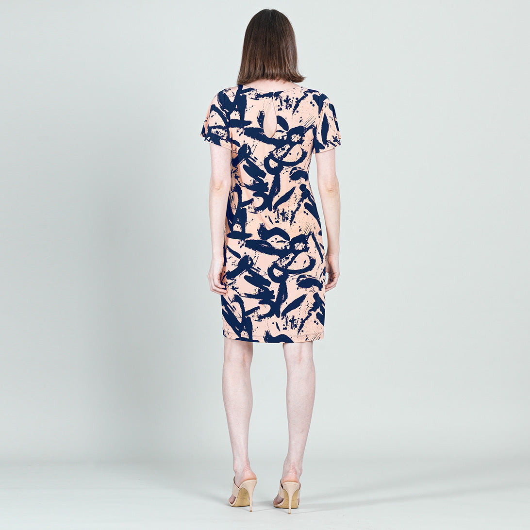 Back Keyhole Dress - Splash Stroke - Final Sale! | Clara Sunwoo