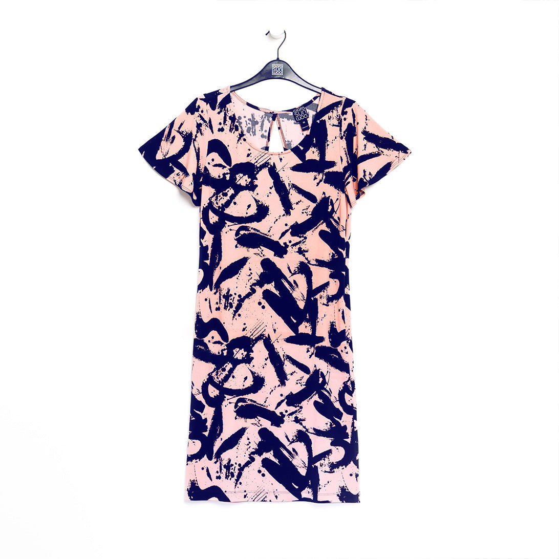 Back Keyhole Dress - Splash Stroke - Final Sale! | Clara Sunwoo