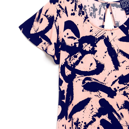 Back Keyhole Dress - Splash Stroke - Final Sale! | Clara Sunwoo