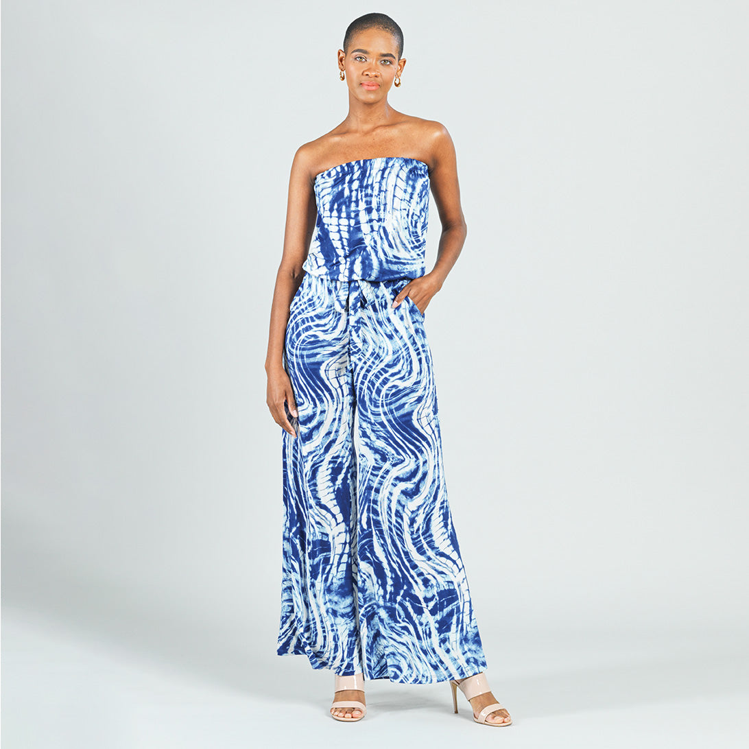 Butter Knit - Tube Top Pocket Jumpsuit - Swirl Wave - Final Sale! | Clara Sunwoo