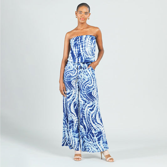 Butter Knit - Tube Top Pocket Jumpsuit - Swirl Wave - Final Sale! | Clara Sunwoo