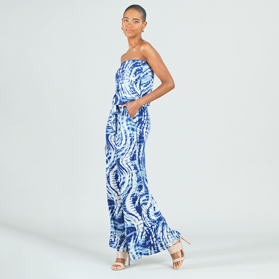 Butter Knit - Tube Top Pocket Jumpsuit - Swirl Wave - Final Sale! | Clara Sunwoo
