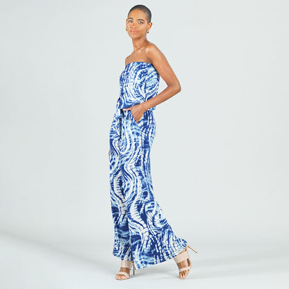 Butter Knit - Tube Top Pocket Jumpsuit - Swirl Wave - Final Sale! | Clara Sunwoo