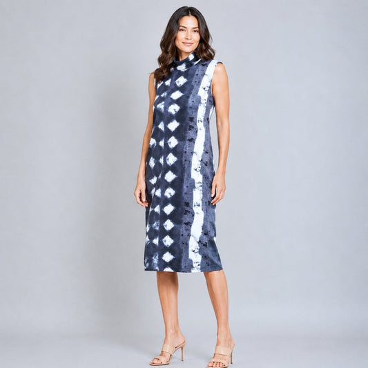 Mock Neck Midi Sheath Dress - Diamond Grey-Scale - Final Sale! | Clara Sunwoo