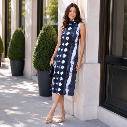 Mock Neck Midi Sheath Dress - Diamond Grey-Scale - Final Sale! | Clara Sunwoo