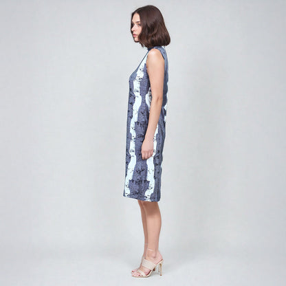 Mock Neck Midi Sheath Dress - Diamond Grey-Scale - Final Sale! | Clara Sunwoo