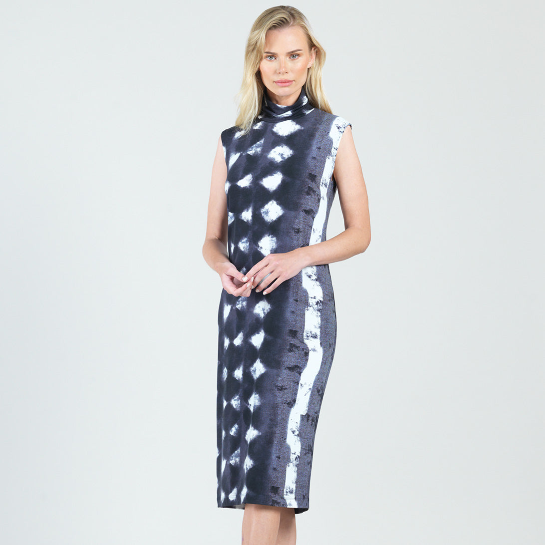 Mock Neck Midi Sheath Dress - Diamond Grey-Scale - Final Sale! | Clara Sunwoo