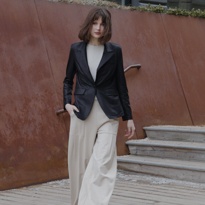 Liquid Leather™ Signature Pocket Blazer - Black | Clara Sunwoo