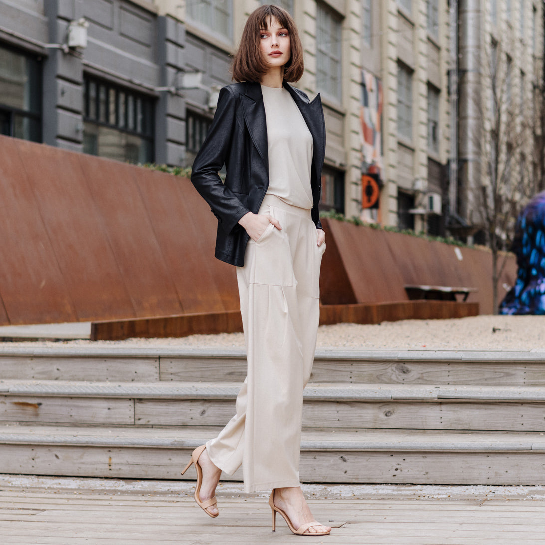 Liquid Leather™ Signature Pocket Blazer - Black | Clara Sunwoo