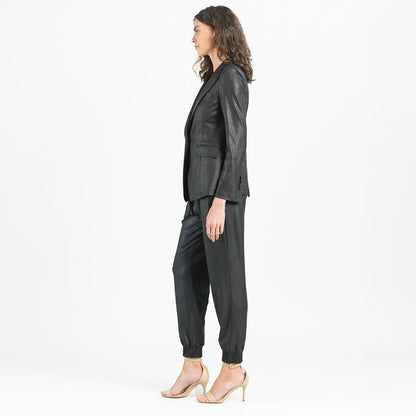 Liquid Leather™ Signature Pocket Blazer - Black | Clara Sunwoo