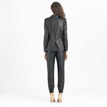 Liquid Leather™ Signature Pocket Blazer - Black | Clara Sunwoo