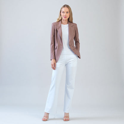 Liquid Leather™ Signature Pocket Blazer - Taupe | Clara Sunwoo