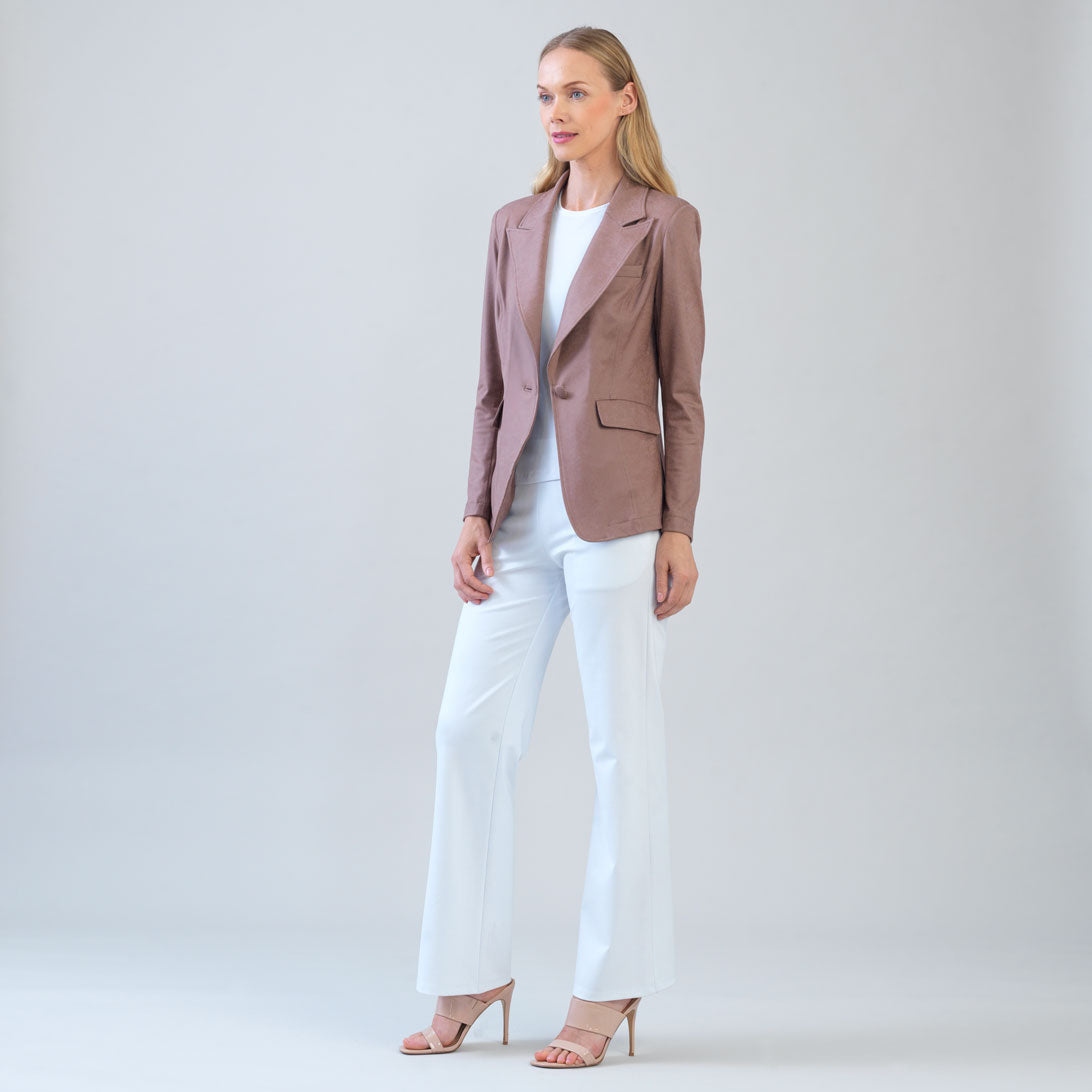 Liquid Leather™ Signature Pocket Blazer - Taupe | Clara Sunwoo