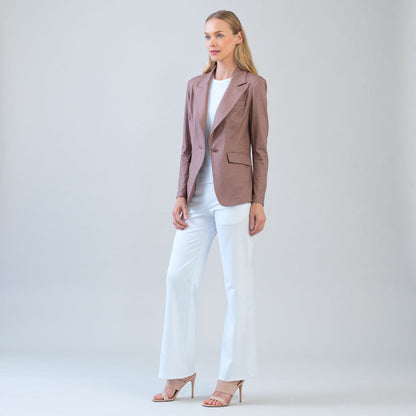 Liquid Leather™ Signature Pocket Blazer - Taupe | Clara Sunwoo