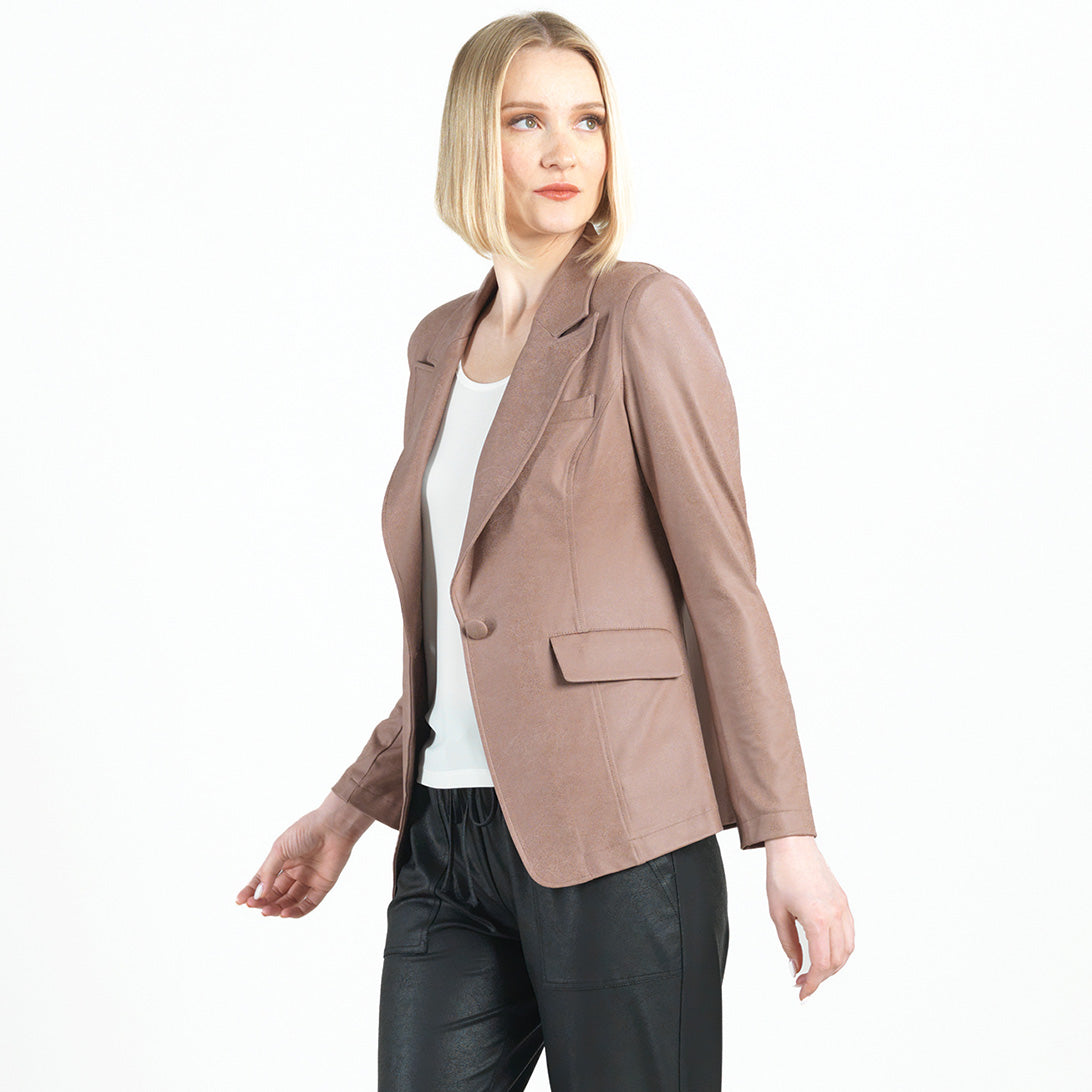 Liquid Leather™ Signature Pocket Blazer - Taupe | Clara Sunwoo