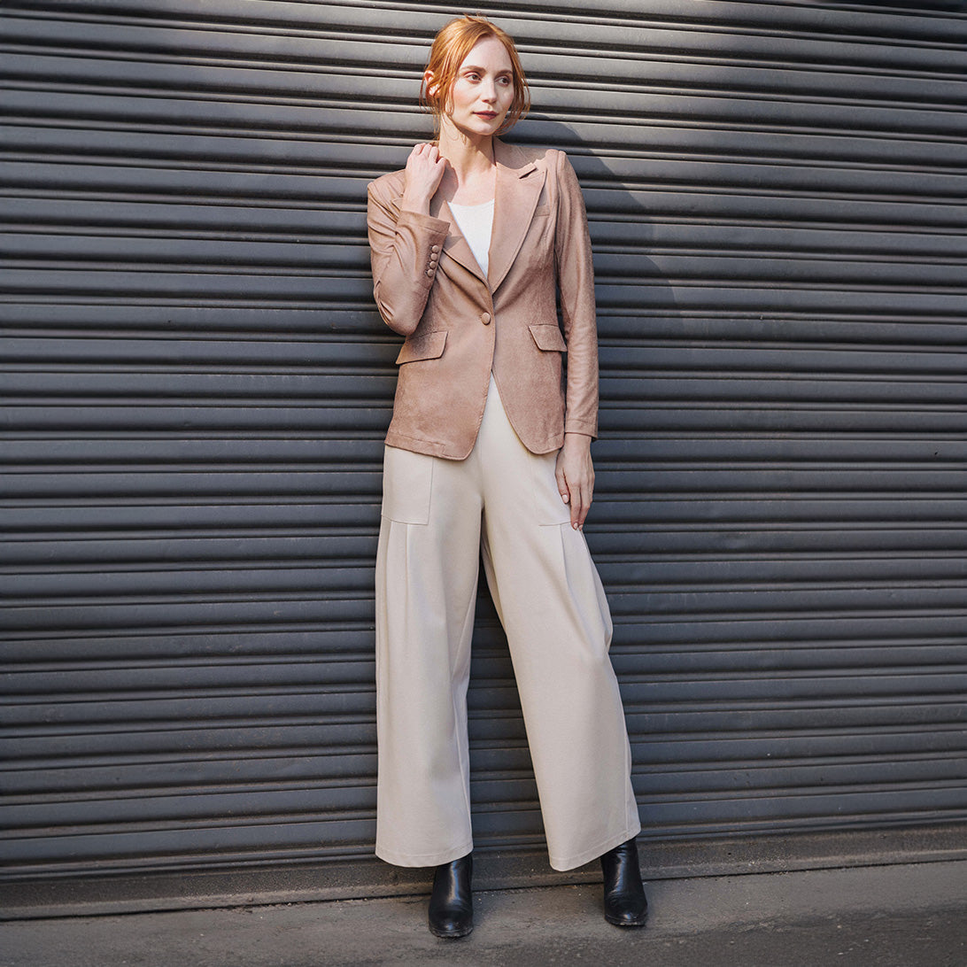 Liquid Leather™ Signature Pocket Blazer - Taupe | Clara Sunwoo