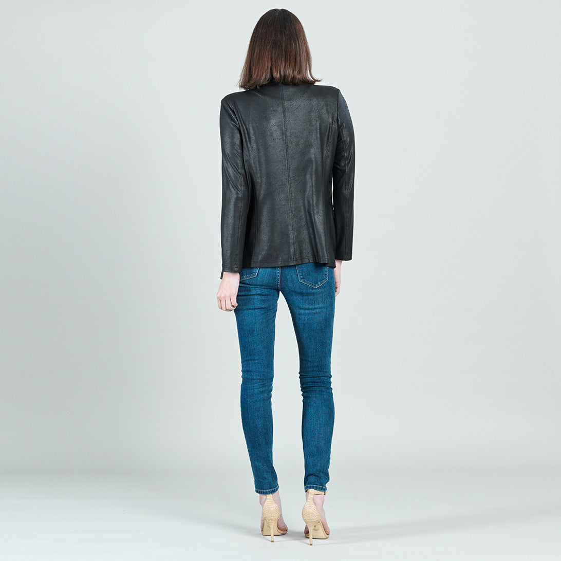 Liquid Leather™ Double Breasted Blazer - Black - Final Sale | Clara Sunwoo