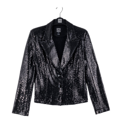 Sequin Knit - Modern Button Blazer - Black - Final Sale | Clara Sunwoo