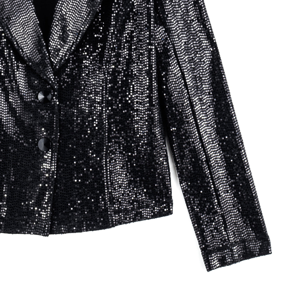 Sequin Knit - Modern Button Blazer - Black - Final Sale | Clara Sunwoo