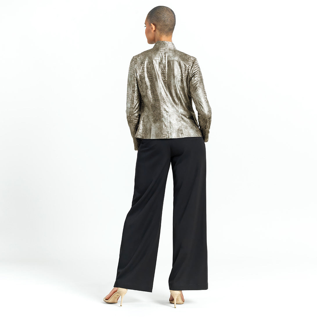 Liquid Leather™ Textured Biker Jacket - Crocodile - Limited Sizes | Clara Sunwoo