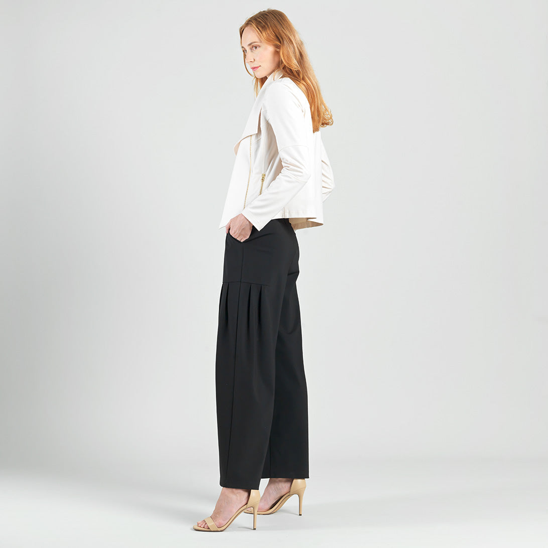 Liquid Leather™ Drape Neck Zip Jacket - Ivory - Final Sale | Clara Sunwoo