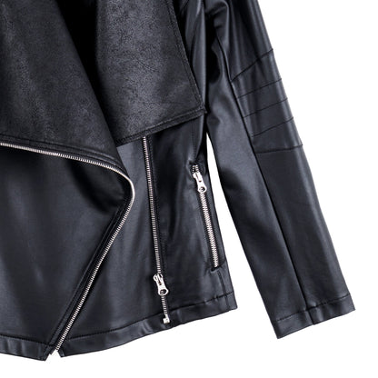 Liquid Leather™ Drape Neck Zip Jacket - Black - Final Sale | Clara Sunwoo