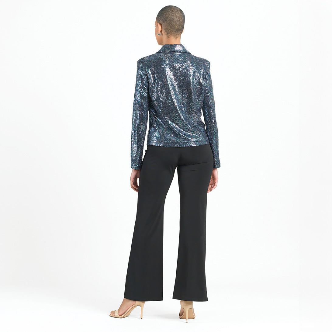 Shimmer Sequin - Modern Button Blazer - Gunmetal - Final Sale | Clara Sunwoo