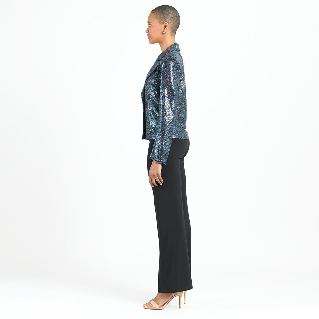 Shimmer Sequin - Modern Button Blazer - Gunmetal - Final Sale | Clara Sunwoo