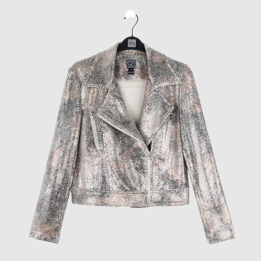 Sequin Knit - Moto Waist Jacket - Champagne - Final Sale | Clara Sunwoo