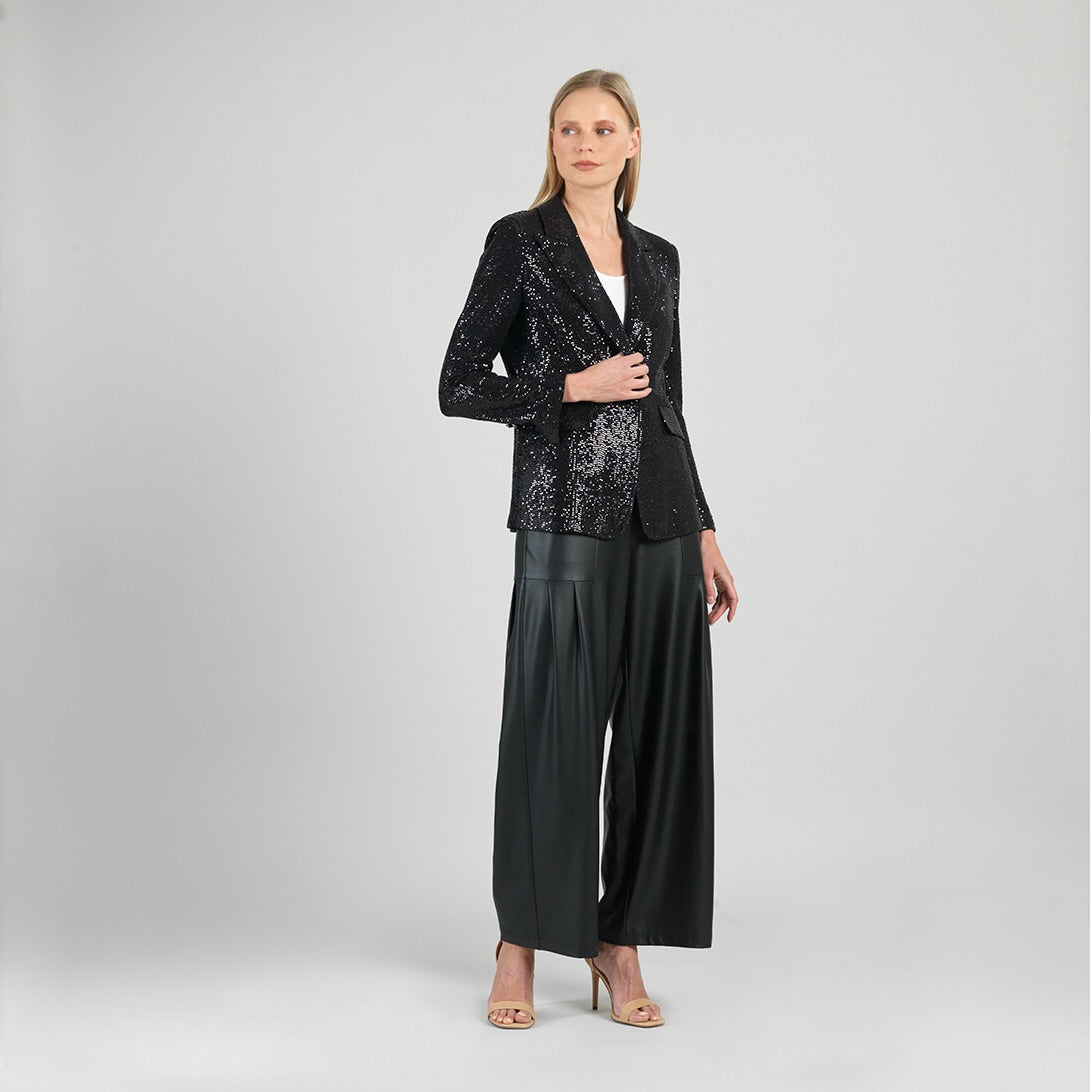 Sequin Knit - Signature Pocket Blazer - Black | Clara Sunwoo