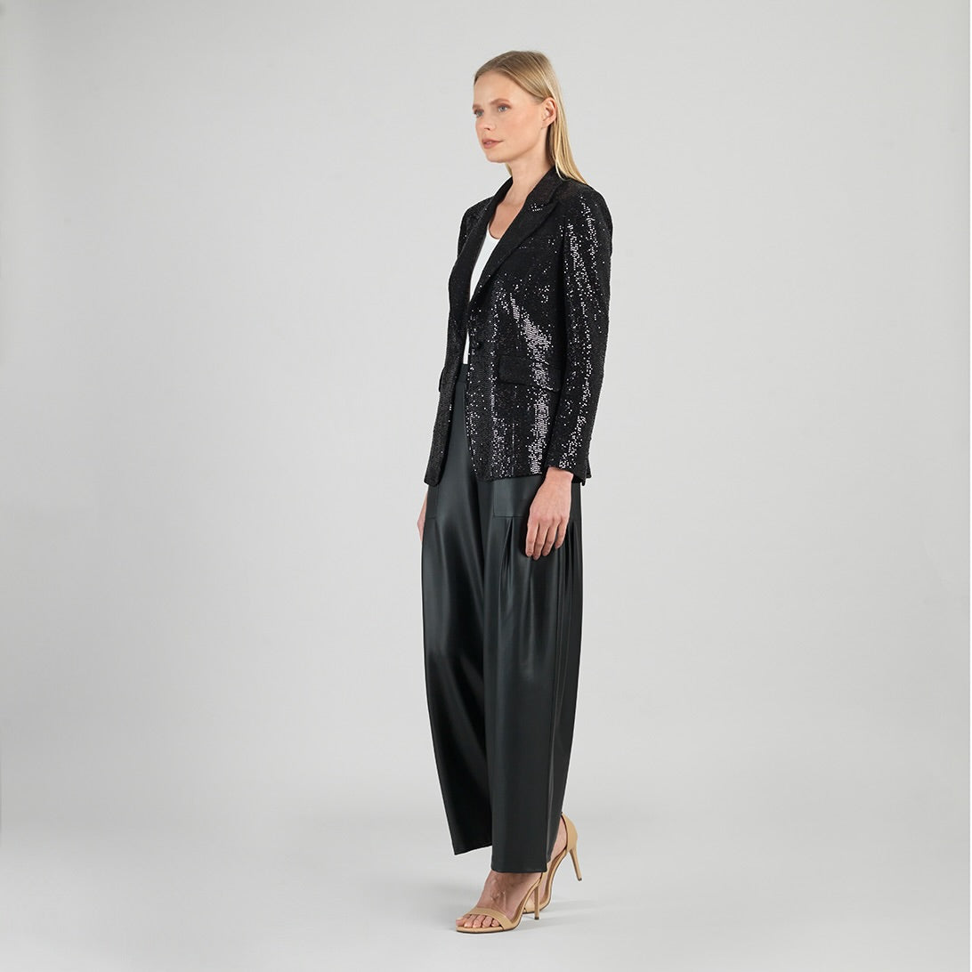 Sequin Knit - Signature Pocket Blazer - Black | Clara Sunwoo