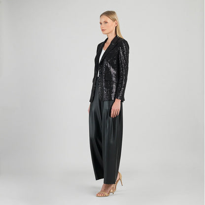 Sequin Knit - Signature Pocket Blazer - Black | Clara Sunwoo