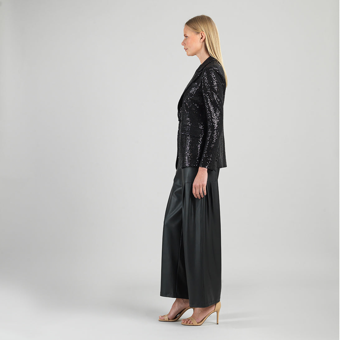 Sequin Knit - Signature Pocket Blazer - Black | Clara Sunwoo