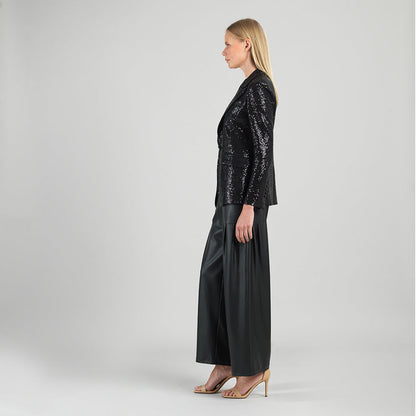 Sequin Knit - Signature Pocket Blazer - Black | Clara Sunwoo