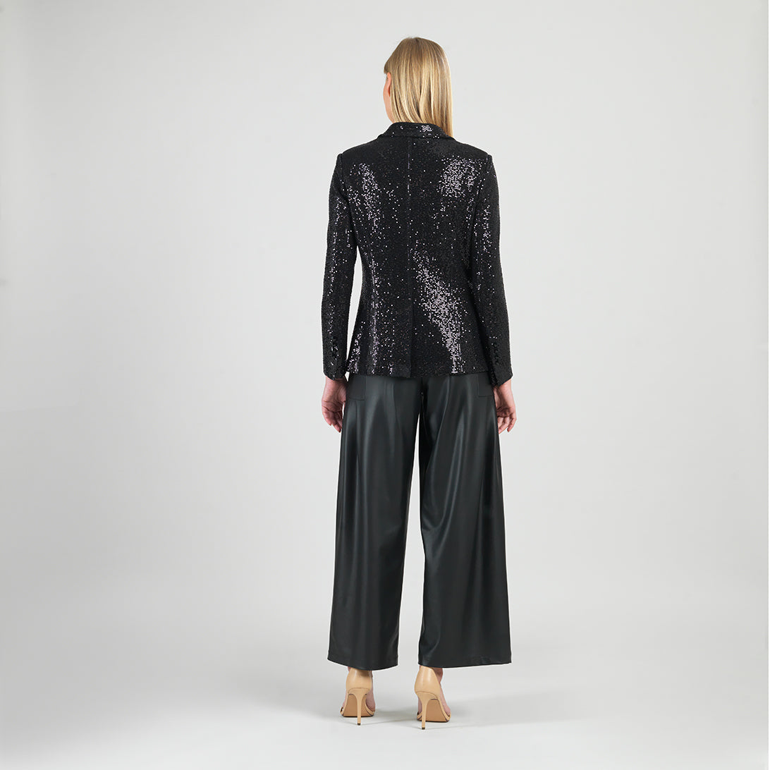 Sequin Knit - Signature Pocket Blazer - Black | Clara Sunwoo