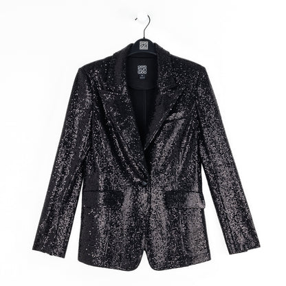 Sequin Knit - Signature Pocket Blazer - Black | Clara Sunwoo