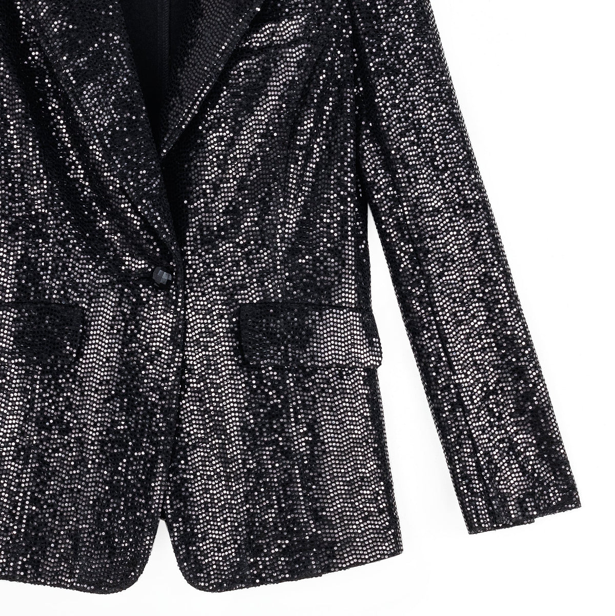 Sequin Knit - Signature Pocket Blazer - Black | Clara Sunwoo