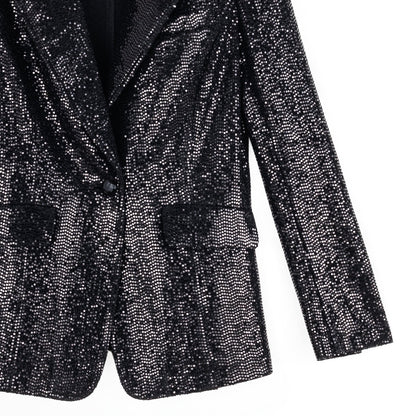 Sequin Knit - Signature Pocket Blazer - Black | Clara Sunwoo