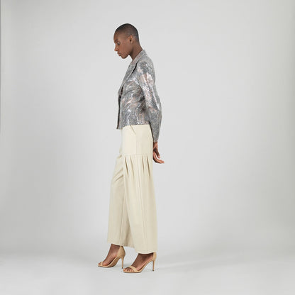 Sequin Knit - Modern Button Blazer - Champagne - Final Sale | Clara Sunwoo