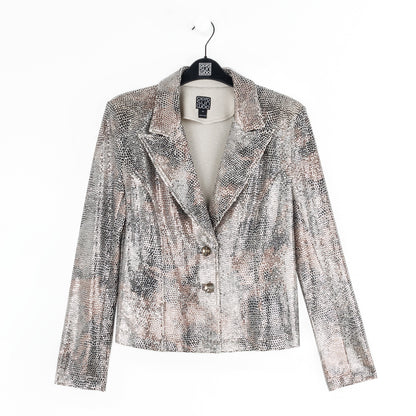 Sequin Knit - Modern Button Blazer - Champagne - Final Sale | Clara Sunwoo