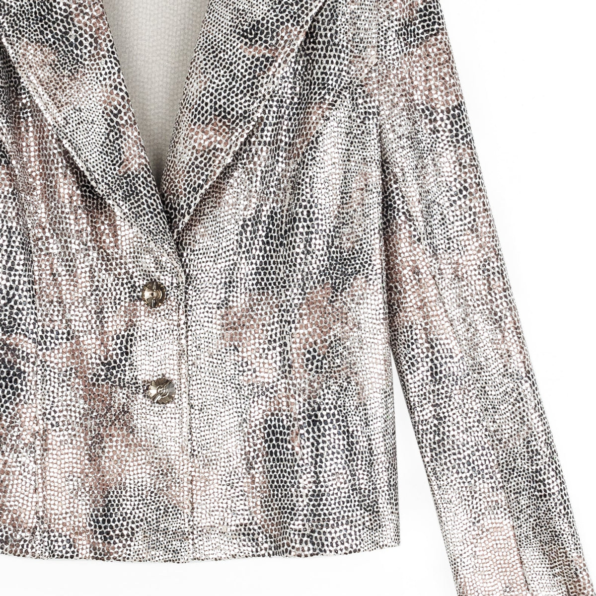 Sequin Knit - Modern Button Blazer - Champagne - Final Sale | Clara Sunwoo