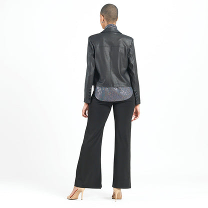 Liquid Leather™ Cropped Tuxedo Blazer - Black - Final Sale! | Clara Sunwoo