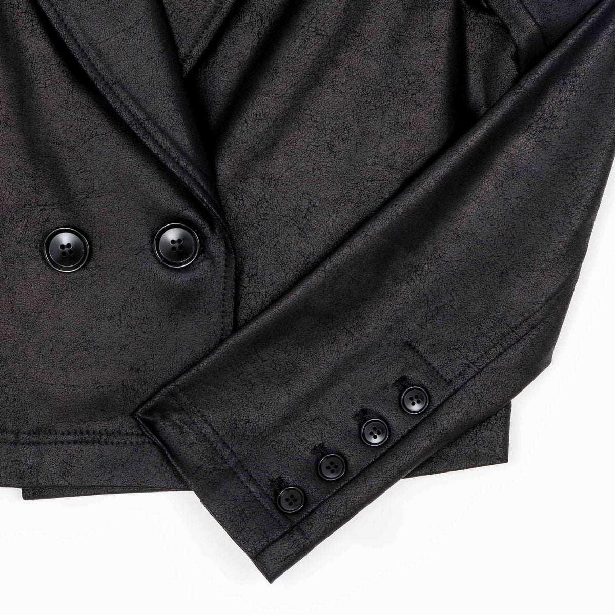 Liquid Leather™ Cropped Tuxedo Blazer - Black - Final Sale! | Clara Sunwoo
