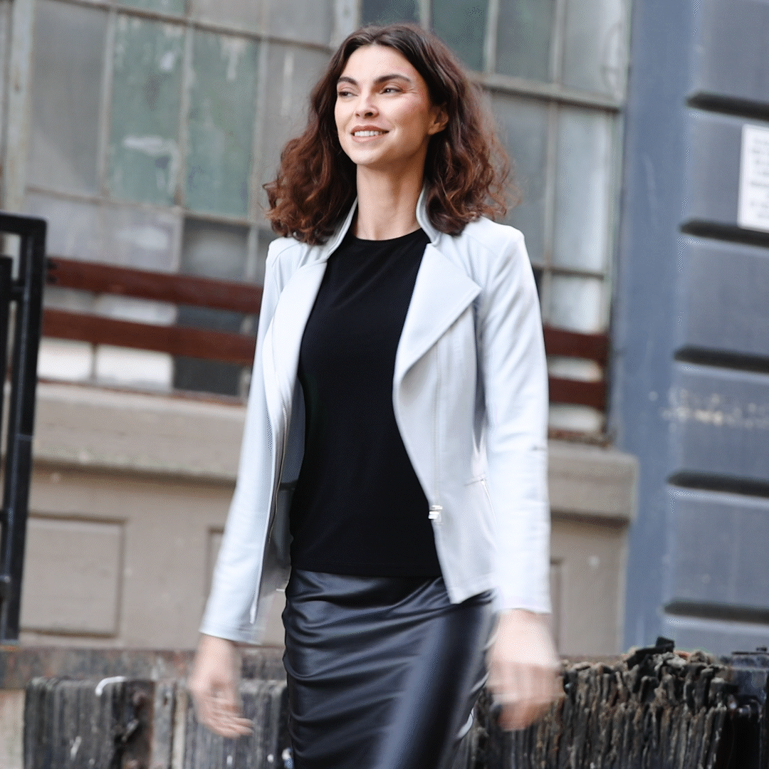 Liquid Leather™ Signature Jacket - Stone - Final Sale | Clara Sunwoo