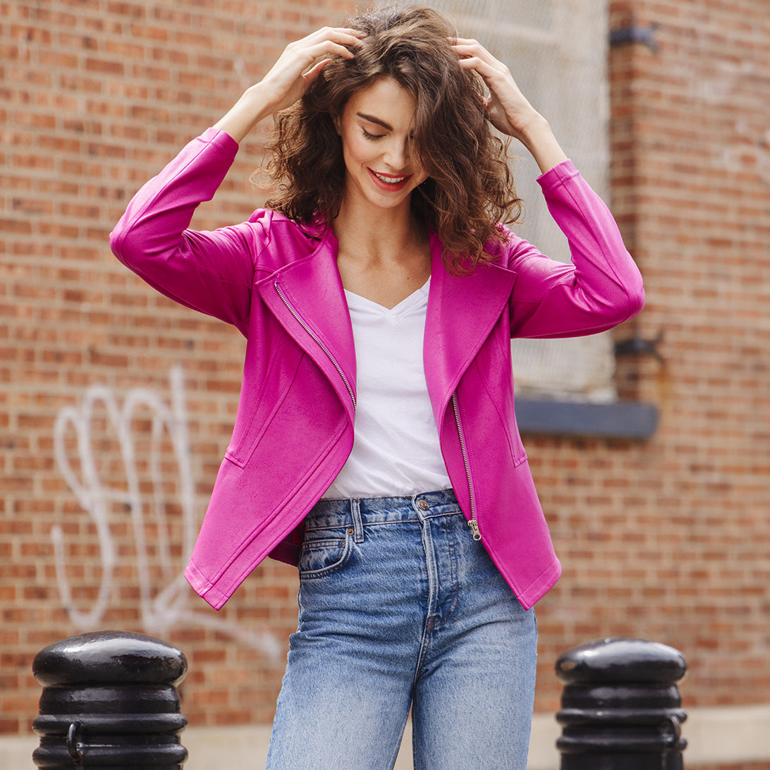Liquid Leather™ Signature Jacket - Magenta | Clara Sunwoo