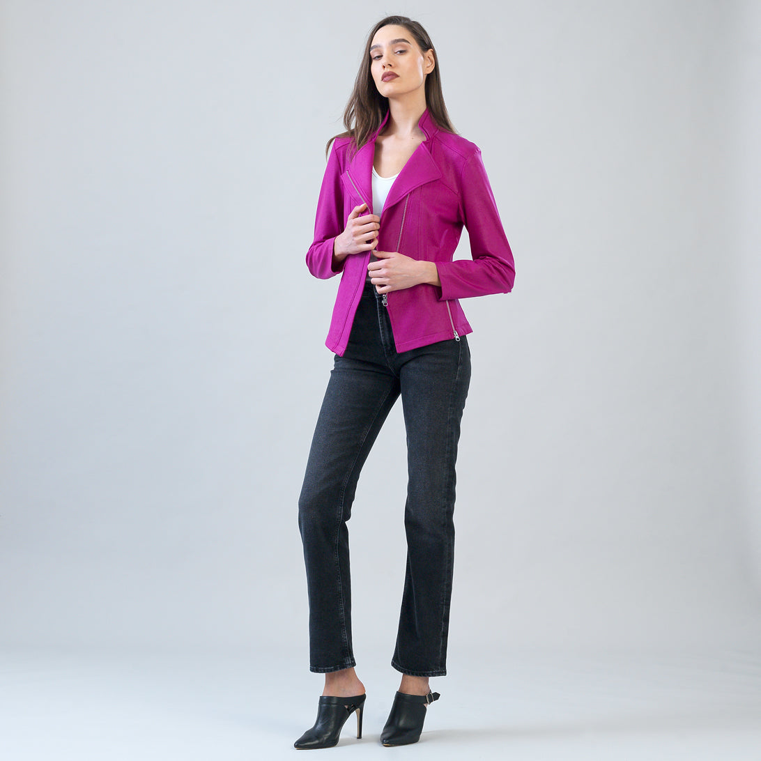 Liquid Leather™ Signature Jacket - Magenta | Clara Sunwoo